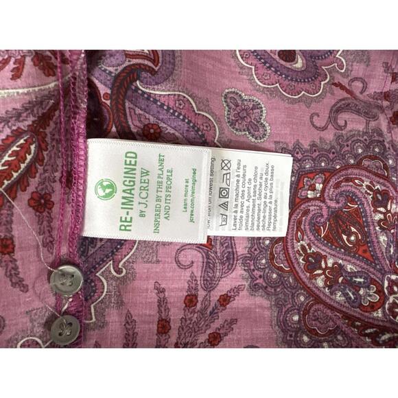 J.Crew Women's Purple Paisley Patterned Button-Up shirt size 6 - Picture 6 of 9